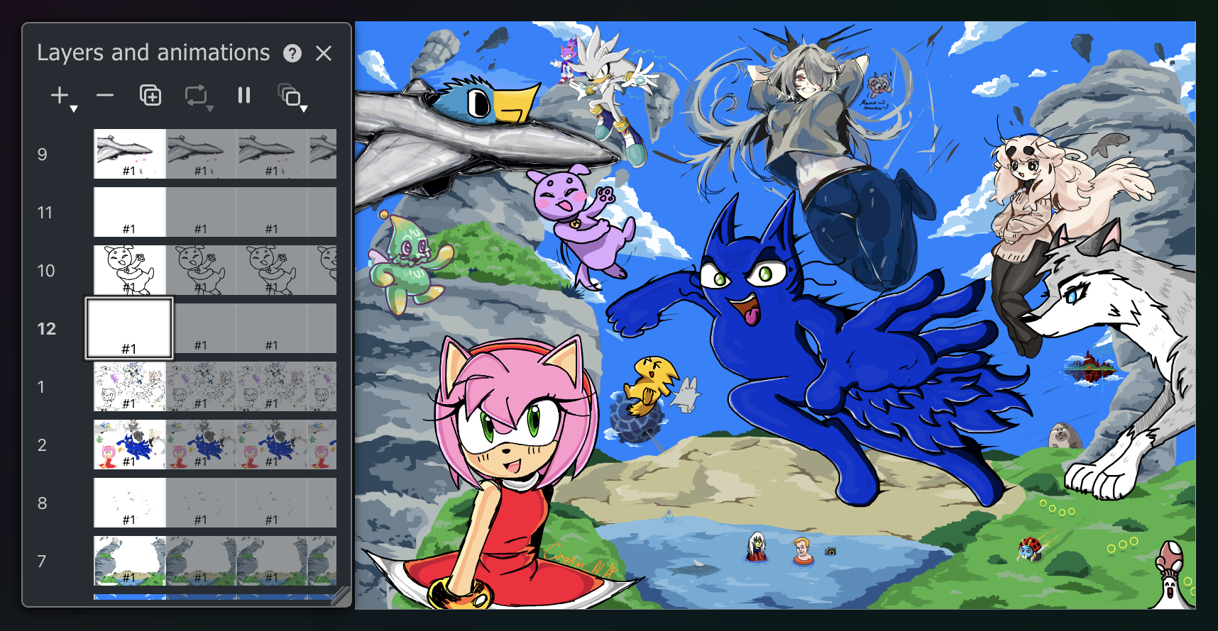Layers with a drawing