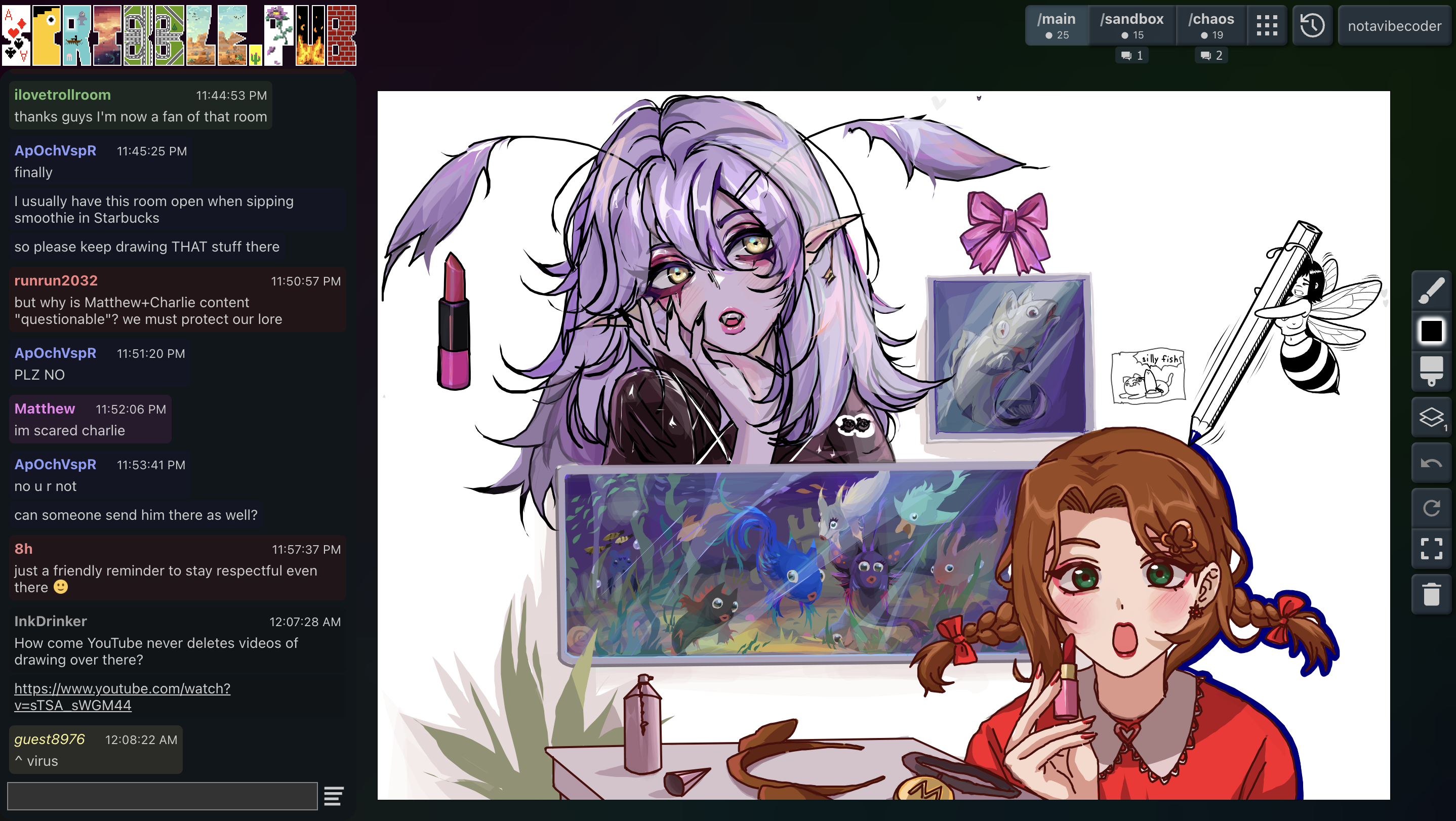 Screenshot of the full scribble.pub interface